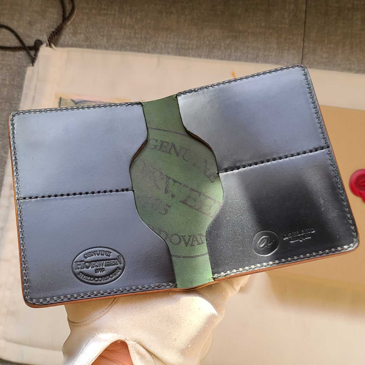 新品!交渉可!シェルコードバン,ブラック,財布,札入れ,アッシュランド