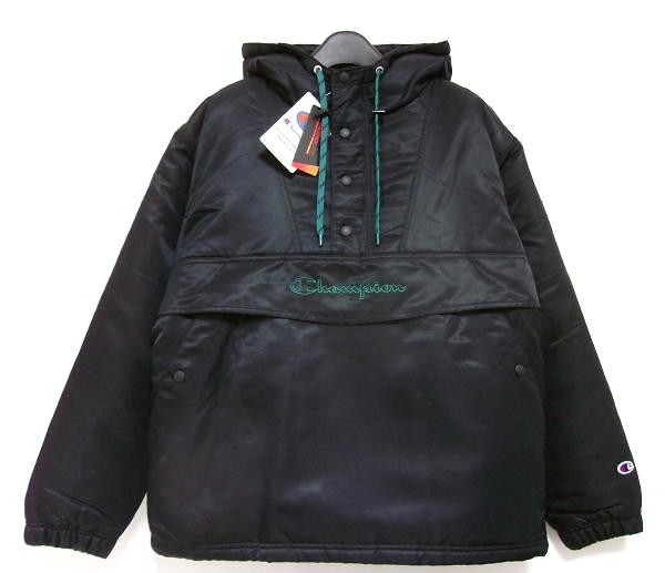 『4年保証』 新品★champion ブラック★ナイロンジャケット★中綿入り チャンピオン★アノラックパーカー★M パーカ 『4年保証』 新品★champion ブラック★ナイロンジャケット★中綿入り チャンピオン★アノラックパーカー★M パーカ