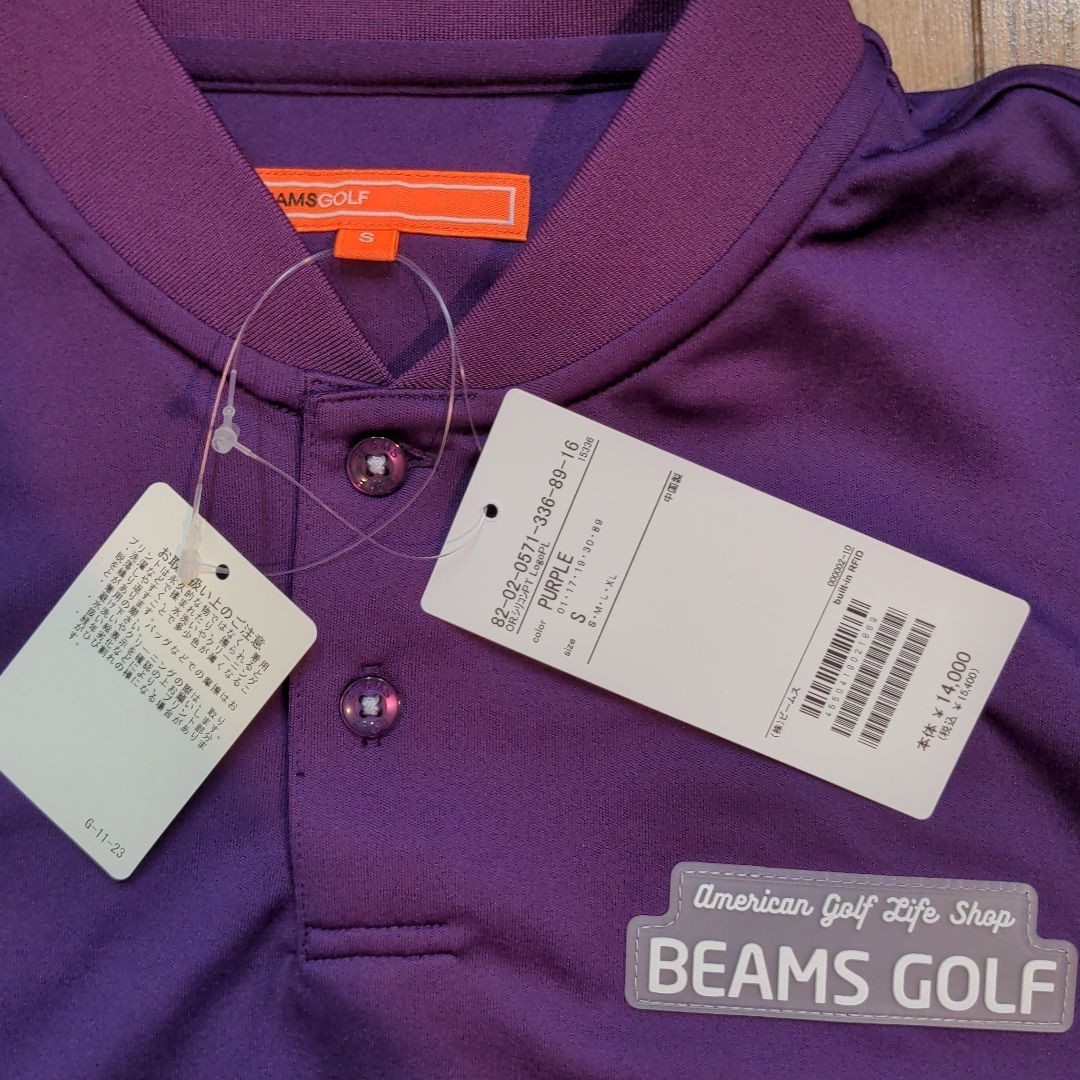 ★美品★BEAMS GOLF シリコンワッペン ロゴ ポロシャツ サイズ M 新品タグ付き BEAMS GOLF シリコンワッペン ロゴ ポロシャツ