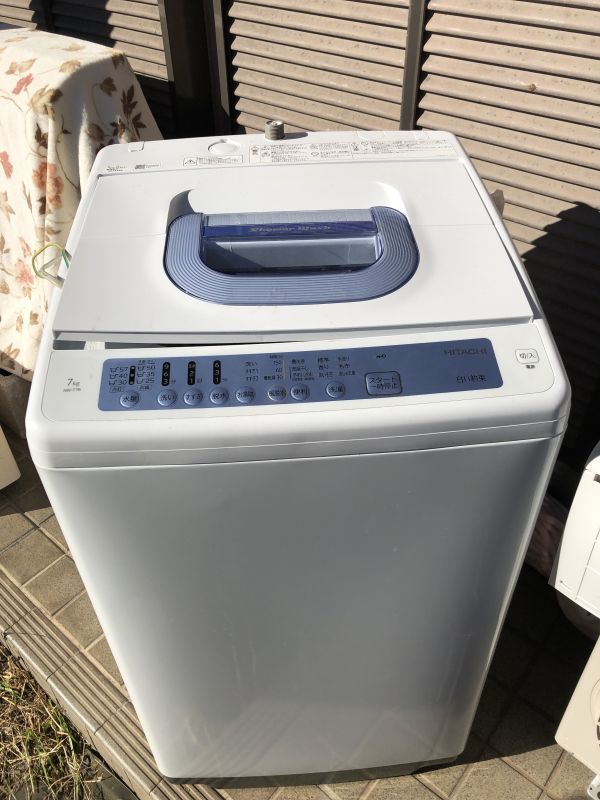 【超歓迎された】 洗濯機 全自動 日立 【美品】2020年製 kz1R1bA072 NW-T76 千葉 風脱水 洗濯7Kg 上開き 白い約束 5kg以上