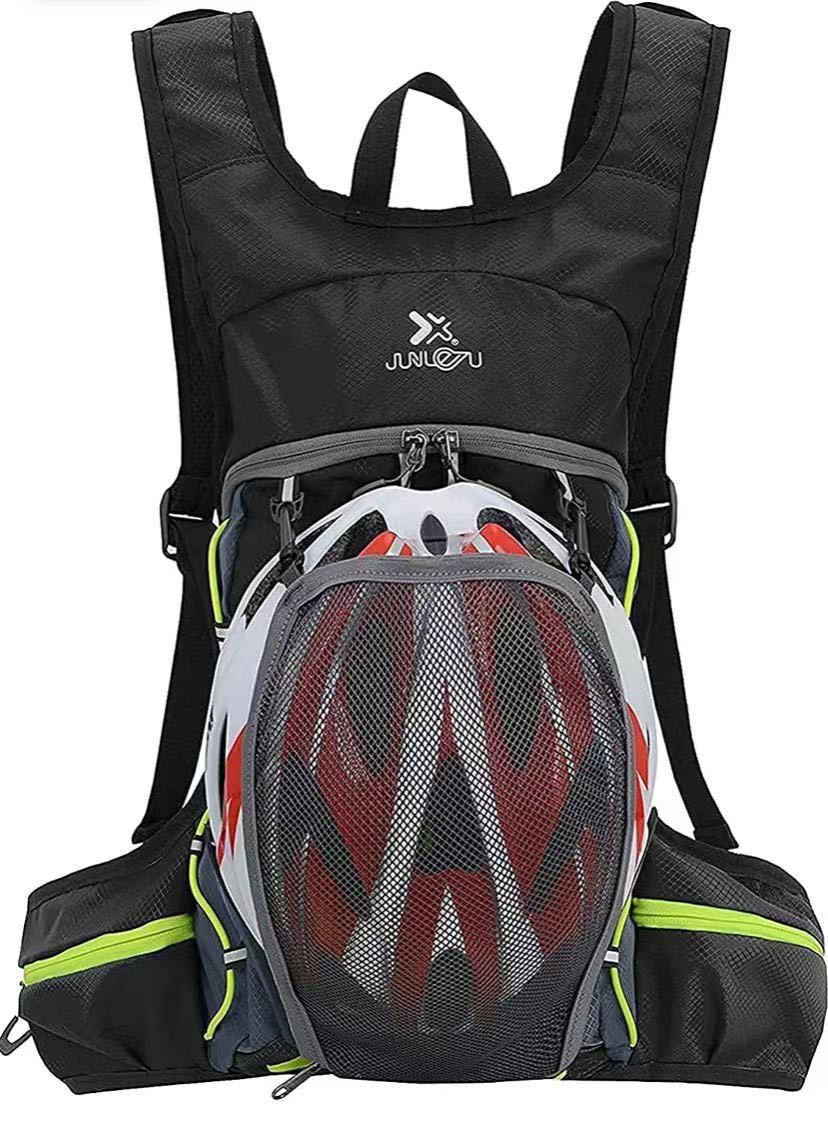 超軽量 ランニングバッグ サイクリングバッグ 自転車 バッグ バックパック リュック 光反射 通気 防水 ウォーキング ハイキング ブラック