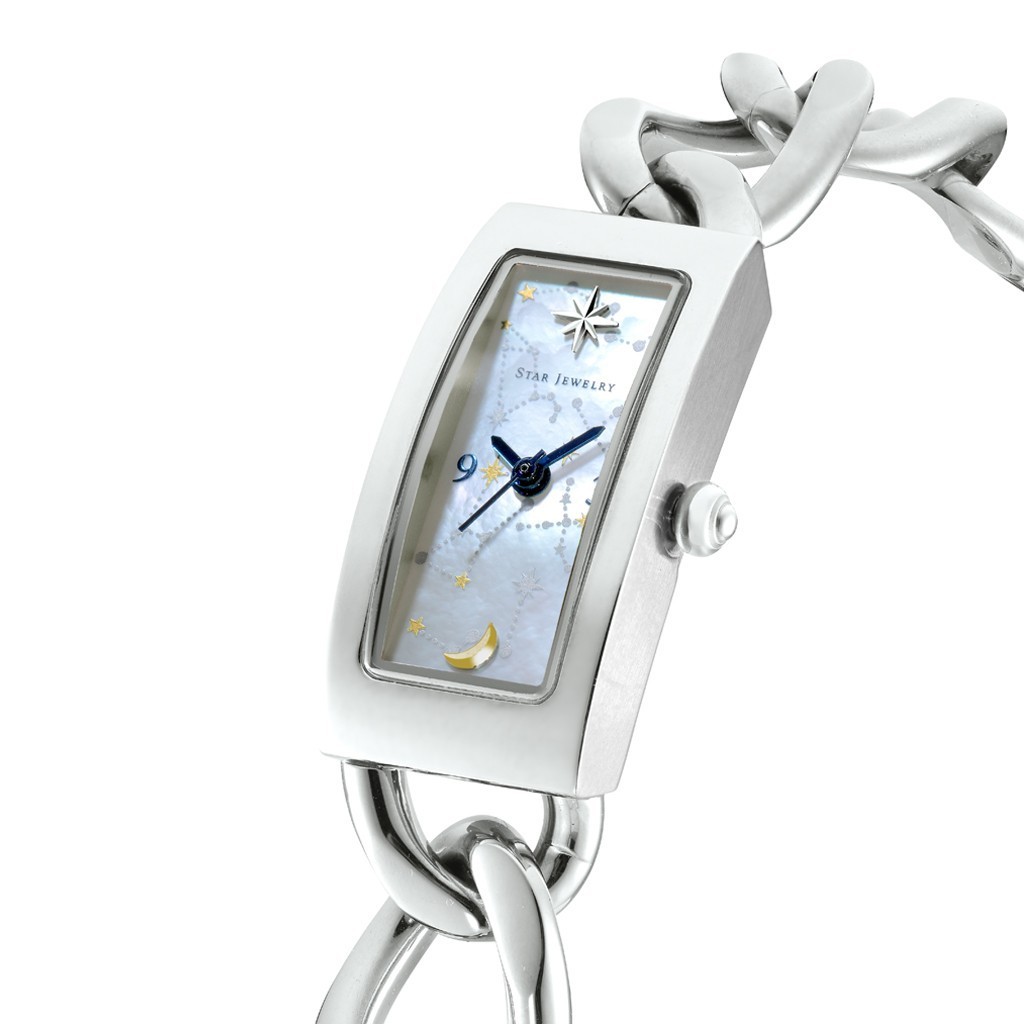 新品 スタージュエリー STEEL ウォッチ  LINK CHAIN WATCH   レディース腕時計 シルバー スクエア 稼働中