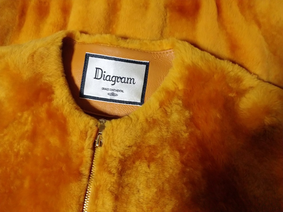 グレースコンチネンタル ムートン フォックス ブルゾン ダイアグラム ジャケット コート  リアルファー 羊革 カフスファー 