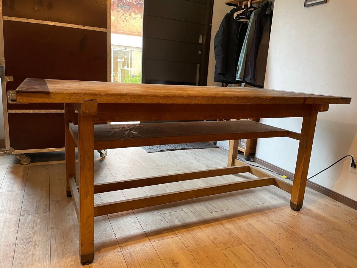 丈夫な作りの木製作業台 アンティーク 木工 店舗什器 ダイニング 丈夫な作りの木製作業台 アンティーク 木工 店舗什器 ダイニング