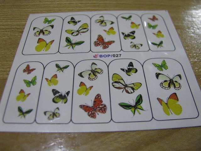  дешевый 1 листов 59 иен! вода наклейки на ногти бабочка .BOP27