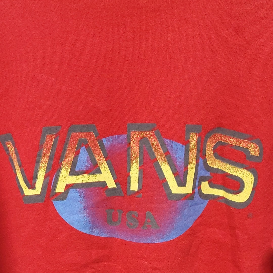 90's USA製 ビンテージ バンズ VANS スウェット トレーナー 赤 90's USA製 ビンテージ バンズ VANS スウェット トレーナー 赤