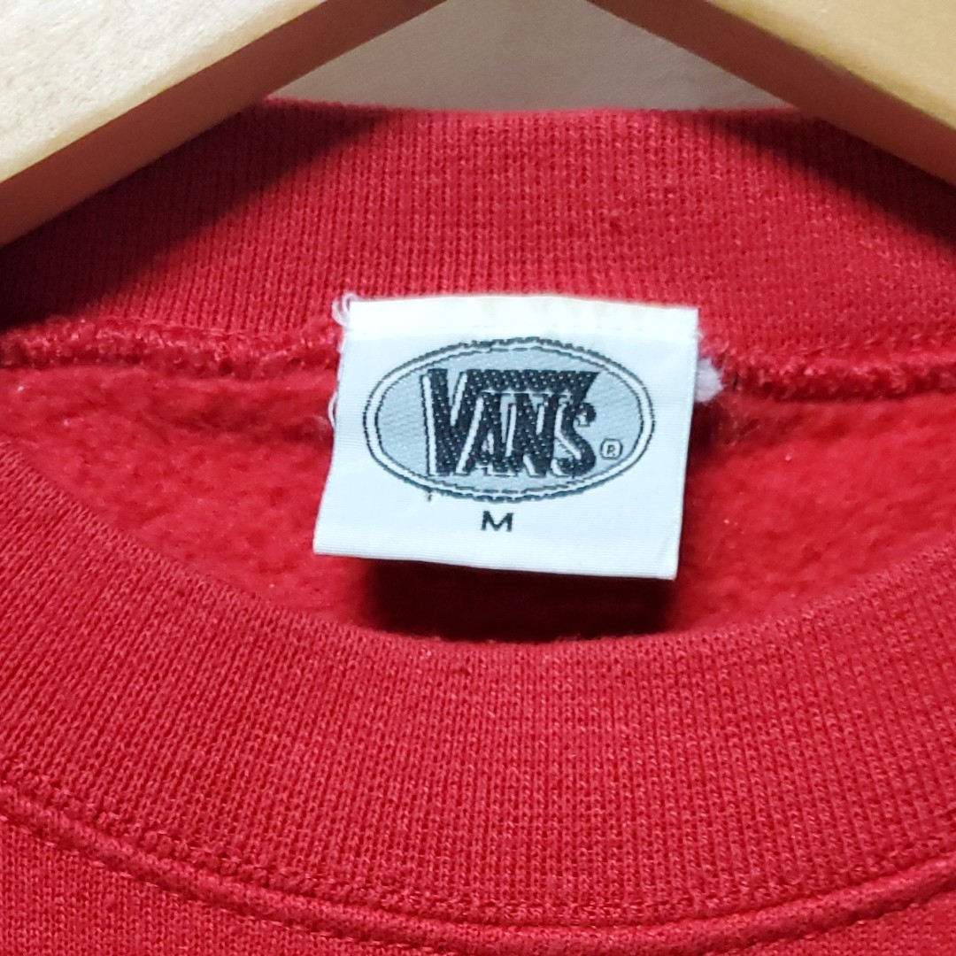 90's USA製 ビンテージ バンズ VANS スウェット トレーナー 赤 90's USA製 ビンテージ バンズ VANS スウェット トレーナー 赤