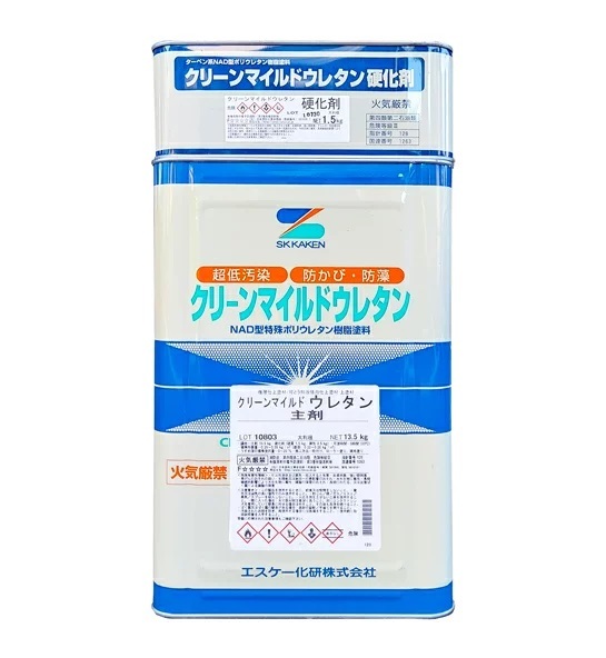 エスケー化研 クリーンマイルドウレタン ツヤ有 白 15Kセット-
