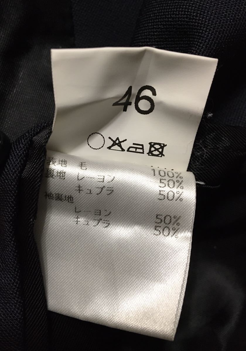 1-60 RAF SIMONS ジャケット 46 ブレザー 3B ダークネイビー 18AW 濃紺