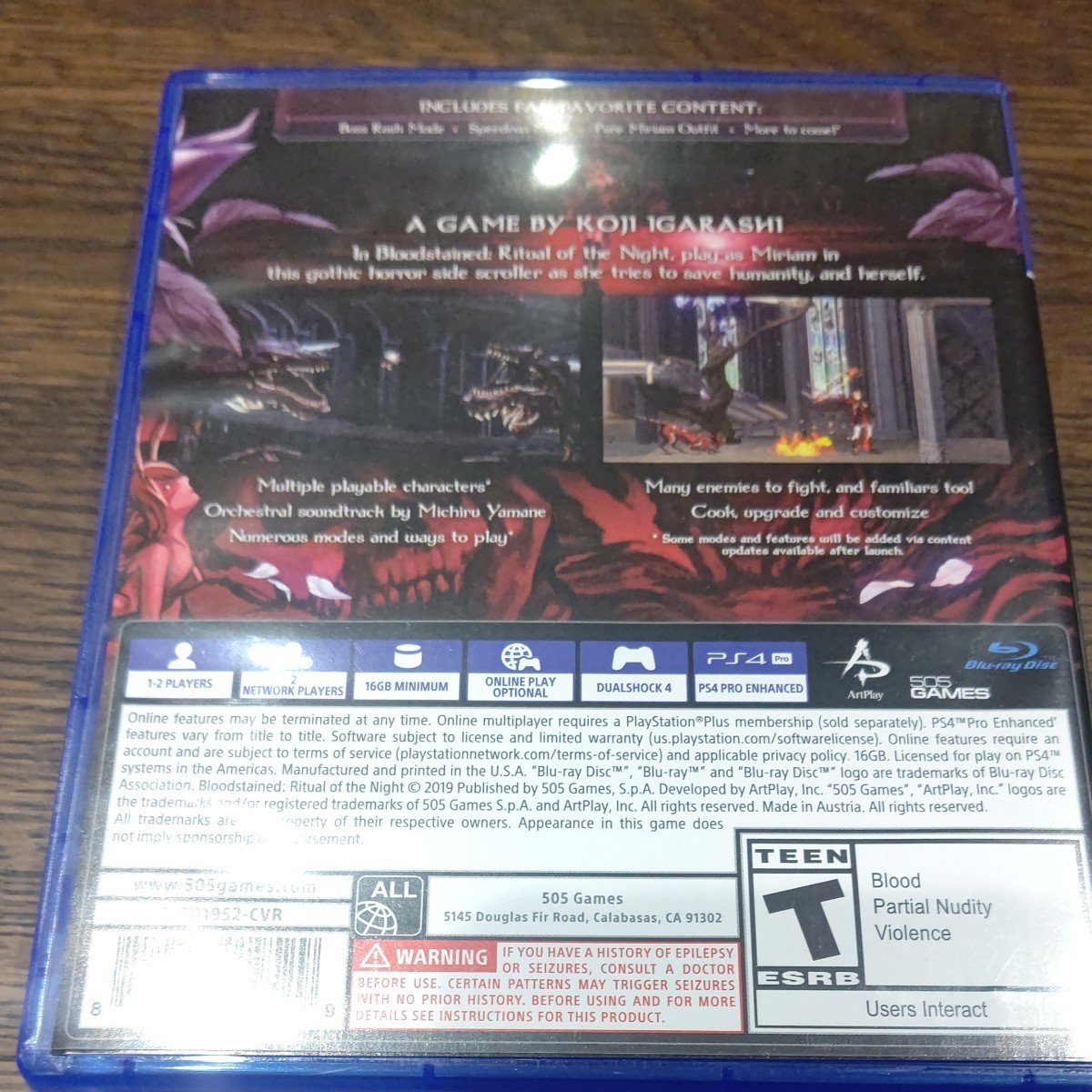 PS4ソフト Bloodstained Ritual of The Night 北米版 ブラッドステインド