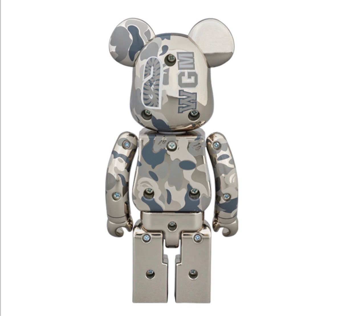 BAPE CAMO SHARK BE＠RBRICK 超合金　 silver シルバー ベイプ エイプ ベアブリック メディコムトイ_画像8