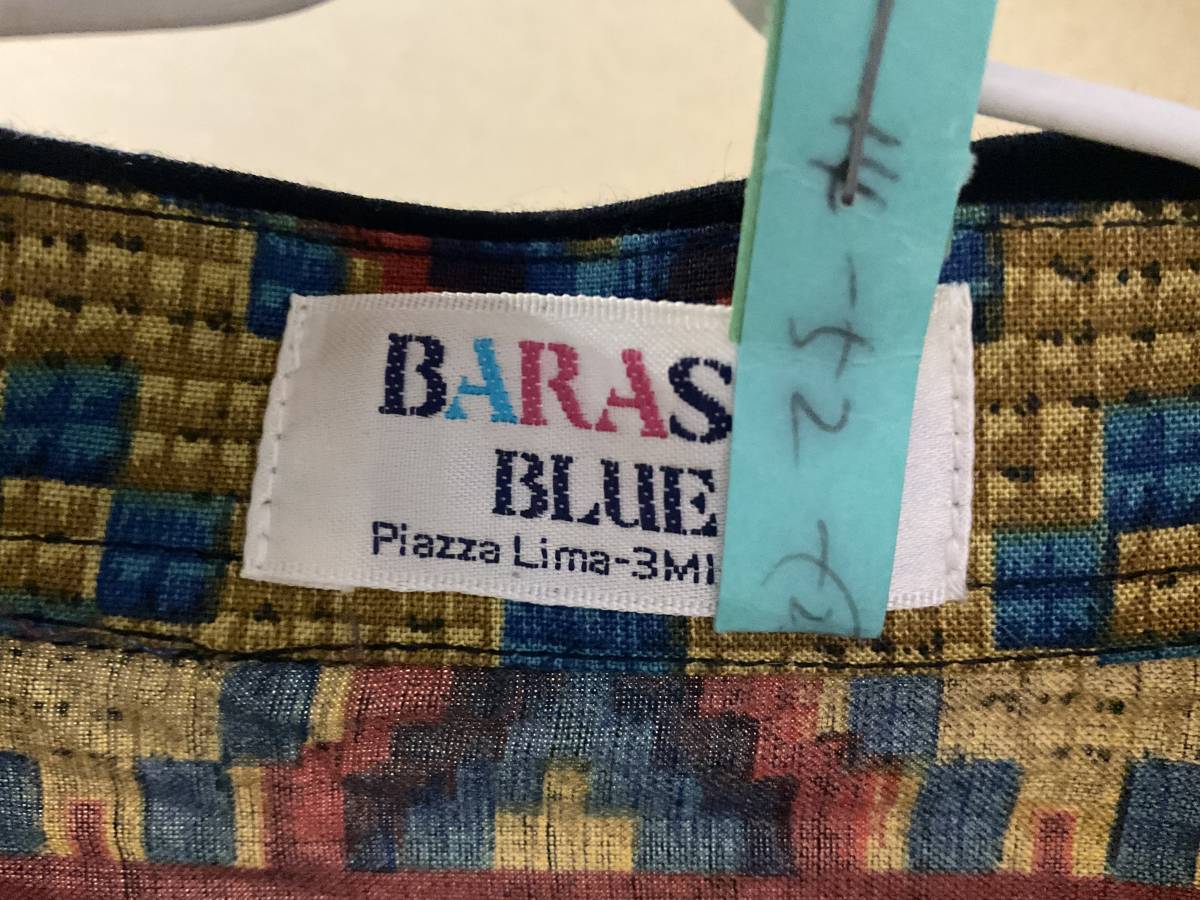 BARASSI BLUE Piazza Lima-3 MIRANO☆バラシ・バラッシー☆長袖オーバーシャツ・総柄・メンズ☆ヴィンテージ・古着・日本製の画像3