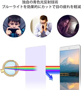 QU透明 iPad9P-XJ9.7 ブルーライトカット 【 ブルーライトカット】iPad 9.7 ガラスフィルム （ 2018 _画像2