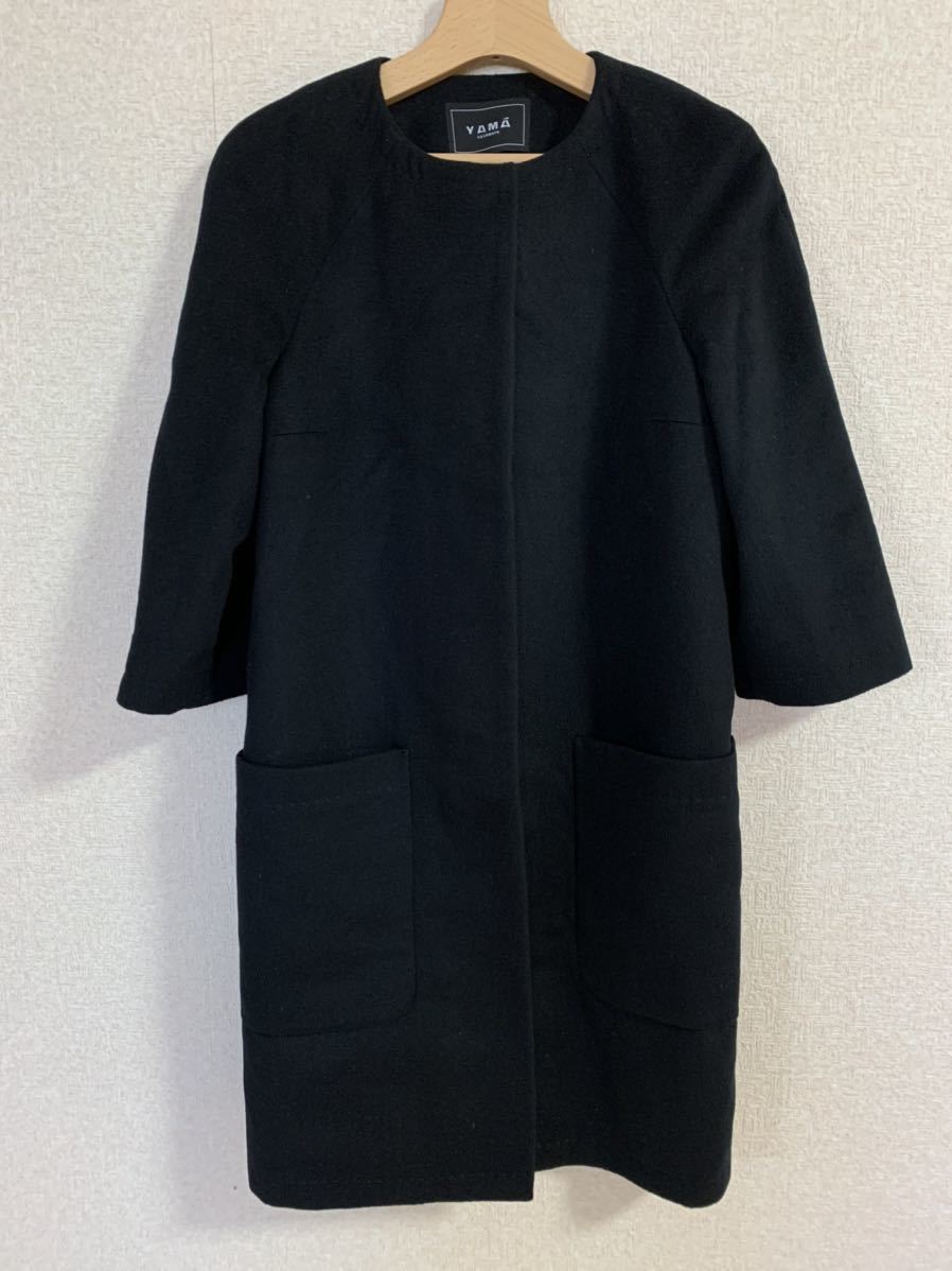 公式サイトの通販 美品　モンゴル産　gobi ゴビ YAMAヤマ レディース　コート 圧縮カシミヤ　黒 ブランド別