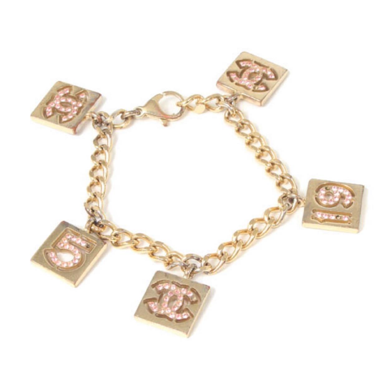 最終値下げ!CHANEL シャネル ゴールド ピンク ココマーク 激レア ブレスレット☆アイコン柄