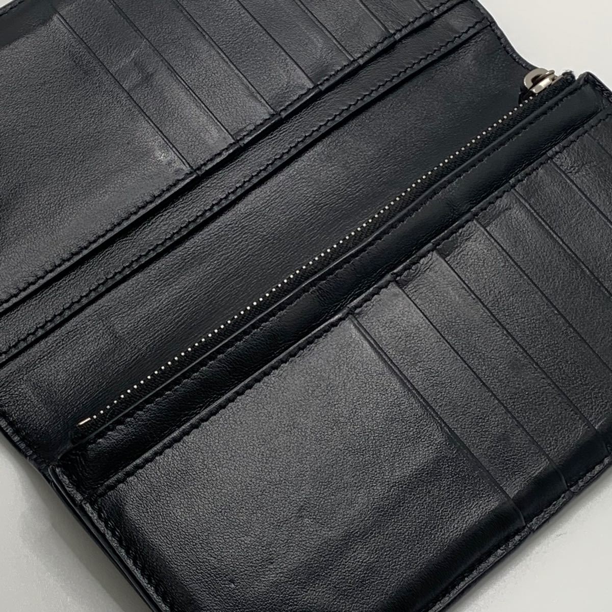 長財布 サンローラン メンズ財布 長財布 黒 クロコ型押し(¥24,800
