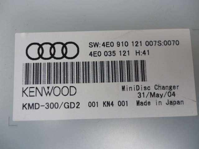 *4FAUKS Audi A6 MD changer 4E0035121 Kenwood KMD-300 [4F]