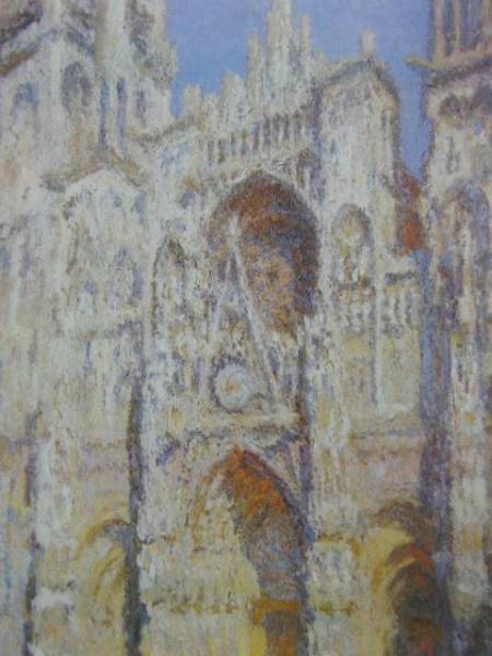 クロード・モネ、ルーアン大聖堂、正面玄関とサン＝ロマンの塔、快晴、青と金色、正面玄関と、希少画集画、新品額装付、choco