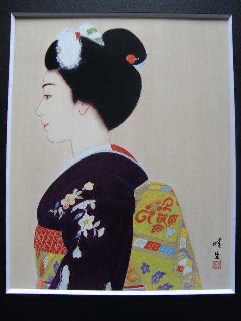 ... raw [ Mai .] rare book of paintings in print ., condition excellent, new goods high class frame attaching, free shipping, Japanese picture house person,zero