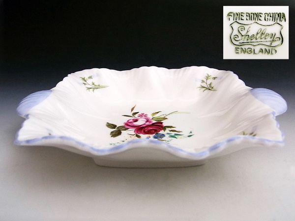  two color rose rib four angle small plate * Old Sherry 
