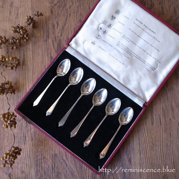 【英国銀器の記念碑】ヴィンテージ イギリス シルバースプーンセット ◆Vintage Silver Spoon Set Hallmarks Six Different Assay Marks