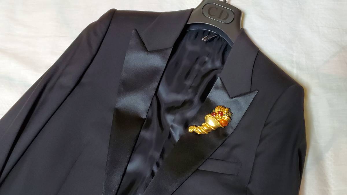 正規美 激レア ランバンLANVIN アンティーク ストーン装飾ブローチ