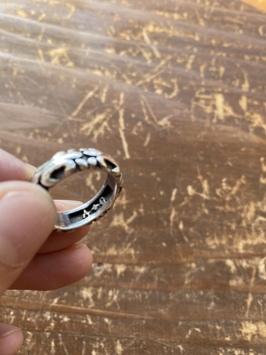 A&G シルバー925 百合モチーフ ユリ ペアリング 10号 13号 2個セット