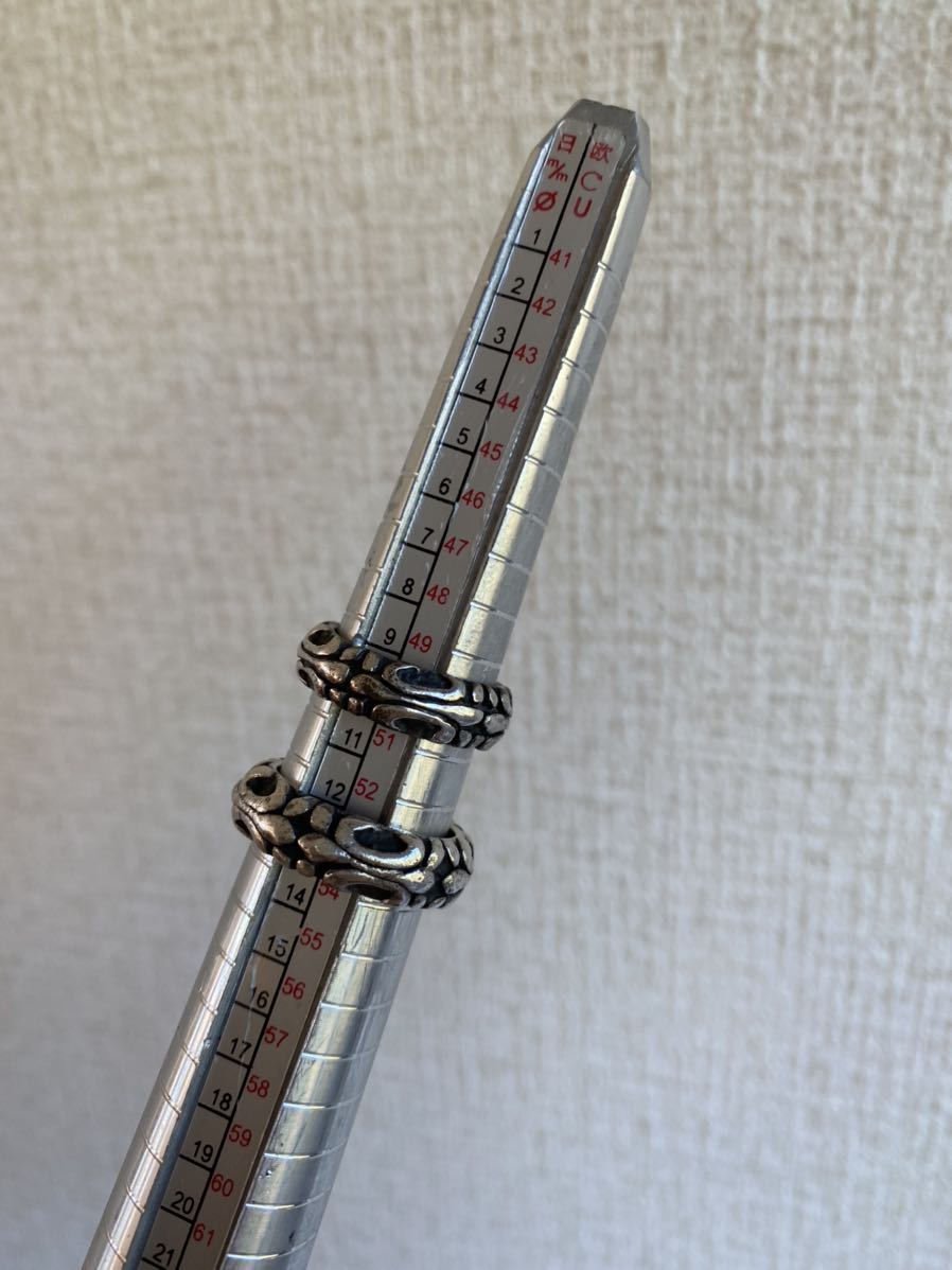 A&G シルバー925 百合モチーフ ユリ ペアリング 10号 13号 2個セット