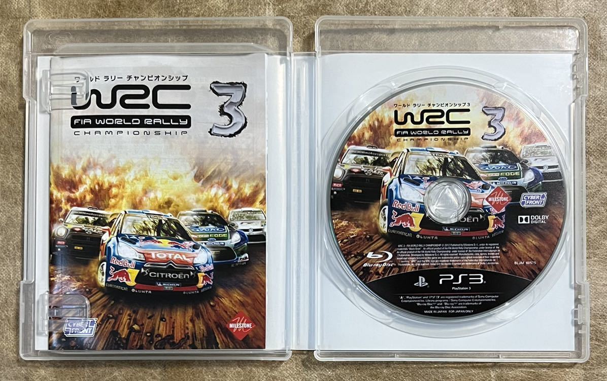 【動作確認画像有】 PS3 WRC3 ワールド ラリー チャンピオンシップ FIA WORLD RALLY CHAMPIONSHIP プレステ3 ゲームソフト カセット レース