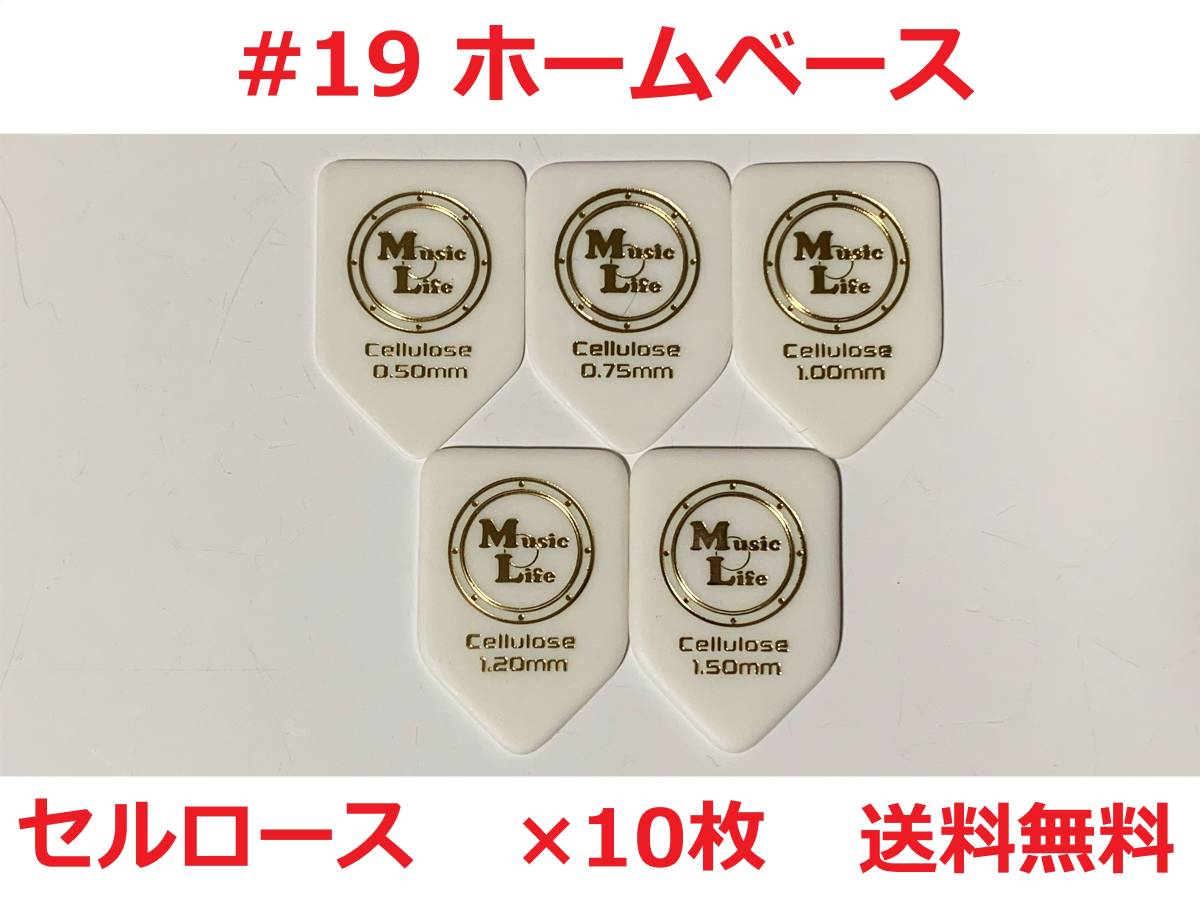 【1.00mm×10枚】 リッチー ブラックモア ホームベース セルロース ペンタゴン・五角形 ピック MLピック 【#19】【送料無料】_画像1