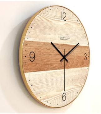 シンプルな木製の壁時計 寝室 壁アート装飾ビッグ壁時計木製北欧スタイル時計【14インチ】_画像2