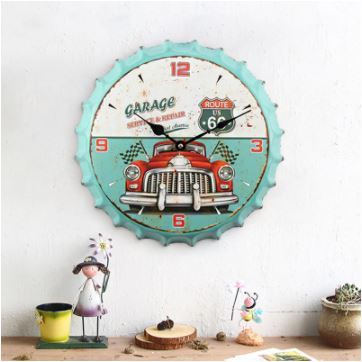 35cm 壁掛け時計,モダンなデザイン, レトロなビール瓶 バーとカフェの3d壁アート装飾【1~3】_画像5