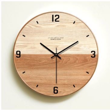 シンプルな木製の壁時計 寝室 壁アート装飾ビッグ壁時計木製北欧スタイル時計【14インチ】_画像5