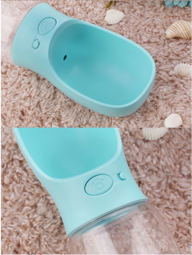 ペット用ポータブルウォーターボトル, ペット用ウォーターディスペンサー,フィーダー付き(350ml)