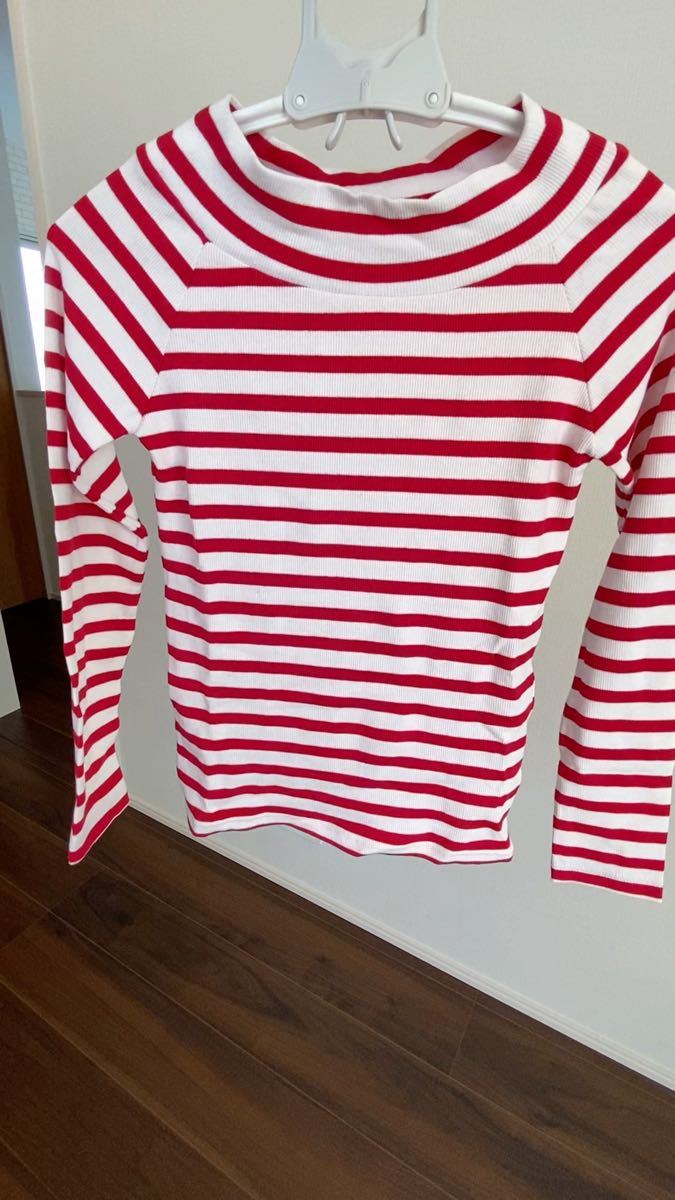 ボーダーカットソー 長袖Tシャツ トップス M
