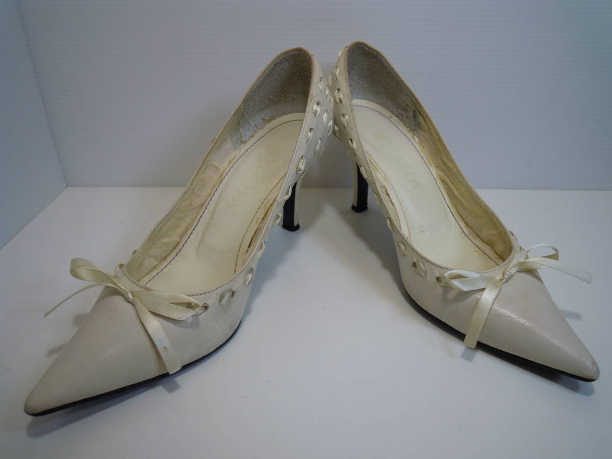 DIANA Diana ribbon stitch design po Inte dotu pumps size 23.5cm made in Japan 