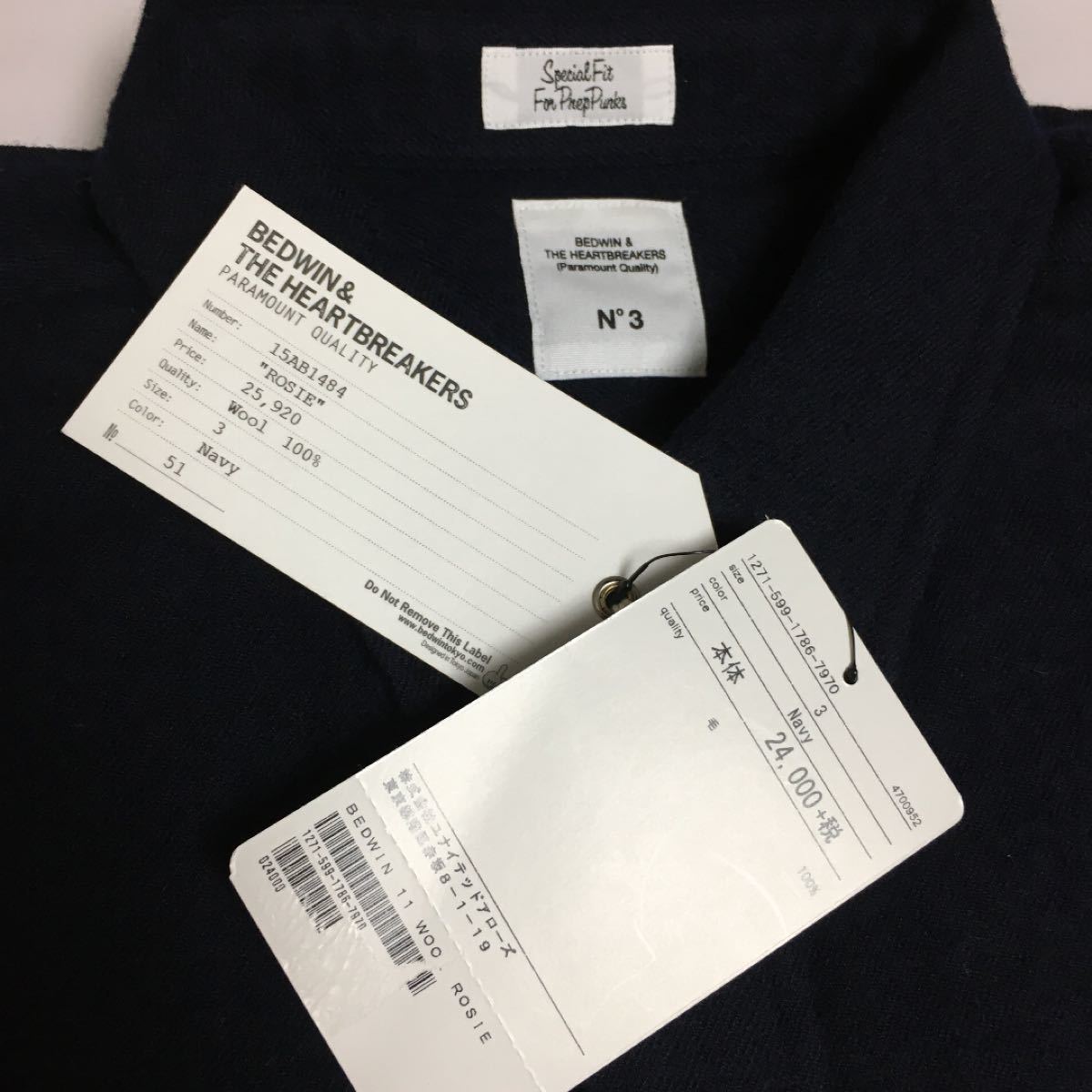 BEDWIN ベドウィン ウールシャツ 新品未使用タグ付き日本製　ユナイテッドアローズ　バーニーズニューヨーク　ロンハーマン