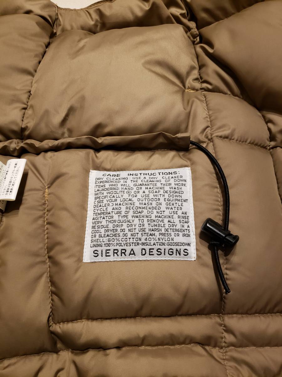 送料無料 美品 SIERRA DESIGNS ダウンベスト ベージュ XXS ダウンシエラベスト シエラデザイン_画像7