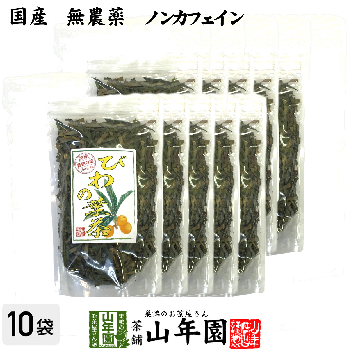 健康茶 国産100% びわ茶 びわの葉茶 100g×10袋セット 無農薬 ノンカフェイン 送料無料