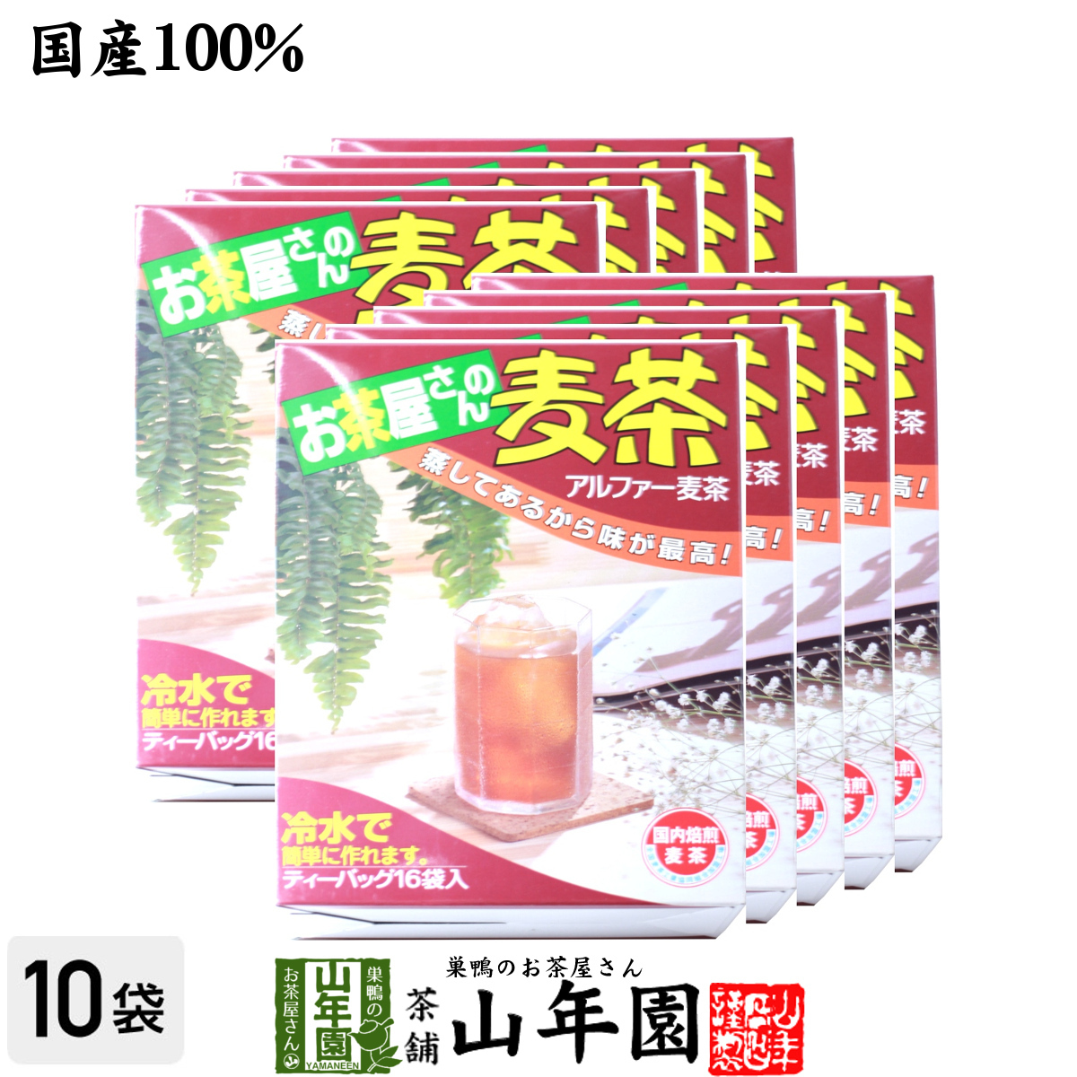 健康茶 むぎ茶 10g×16袋×10箱セット 国産 麦茶 ムギ茶 ミネラル やさしい おいしい 送料無料