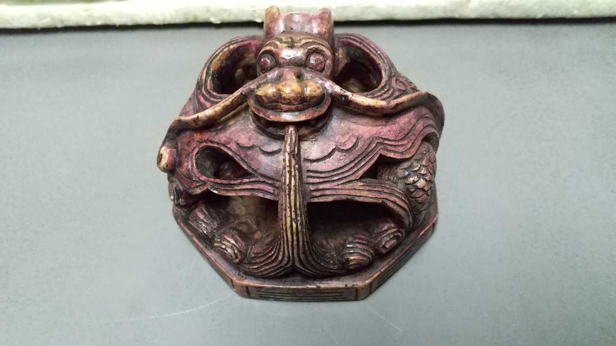 石製 古い 中国古玩美術 龍置物 ドラゴン 置物 龍 彫り物