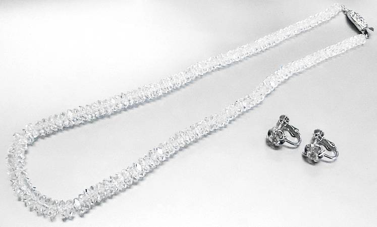 水晶 ネックレス イヤリング 2点組み