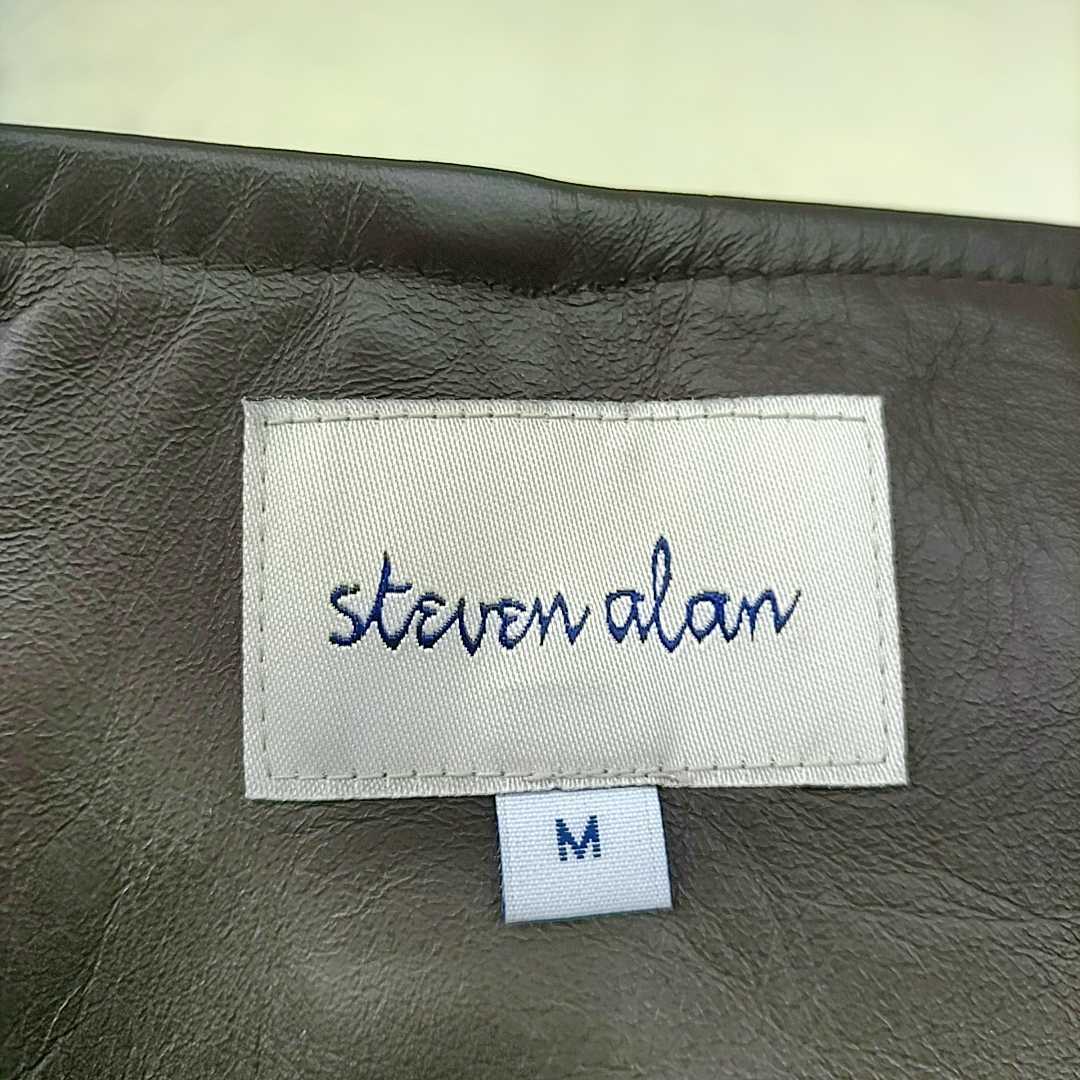 【国内正規品】美品/スティーブンアランsteven alan/馬革/ホースハイド/ノーカラー/レザーブルゾン/M/茶/PK20MS0041/_画像7