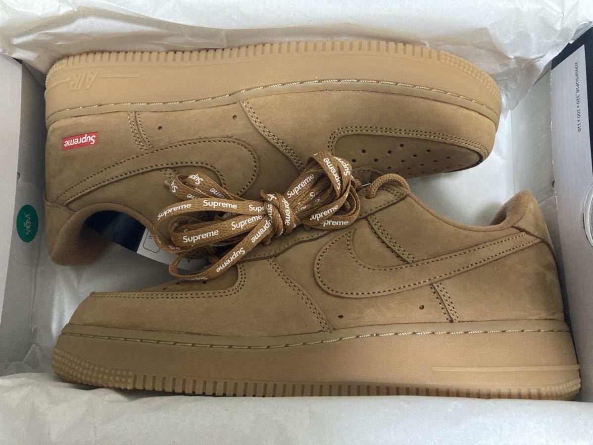 送料無料 新品 US8 26cm Supreme Nike Air Force 1 Low Wheat 小麦色