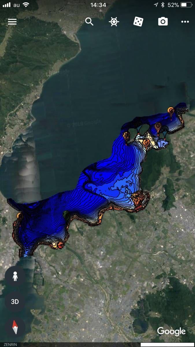 正式的 H31.1更新(Ver2.0) スマホ・モバイル用GoogleEarth琵琶湖北湖 モニター5型~