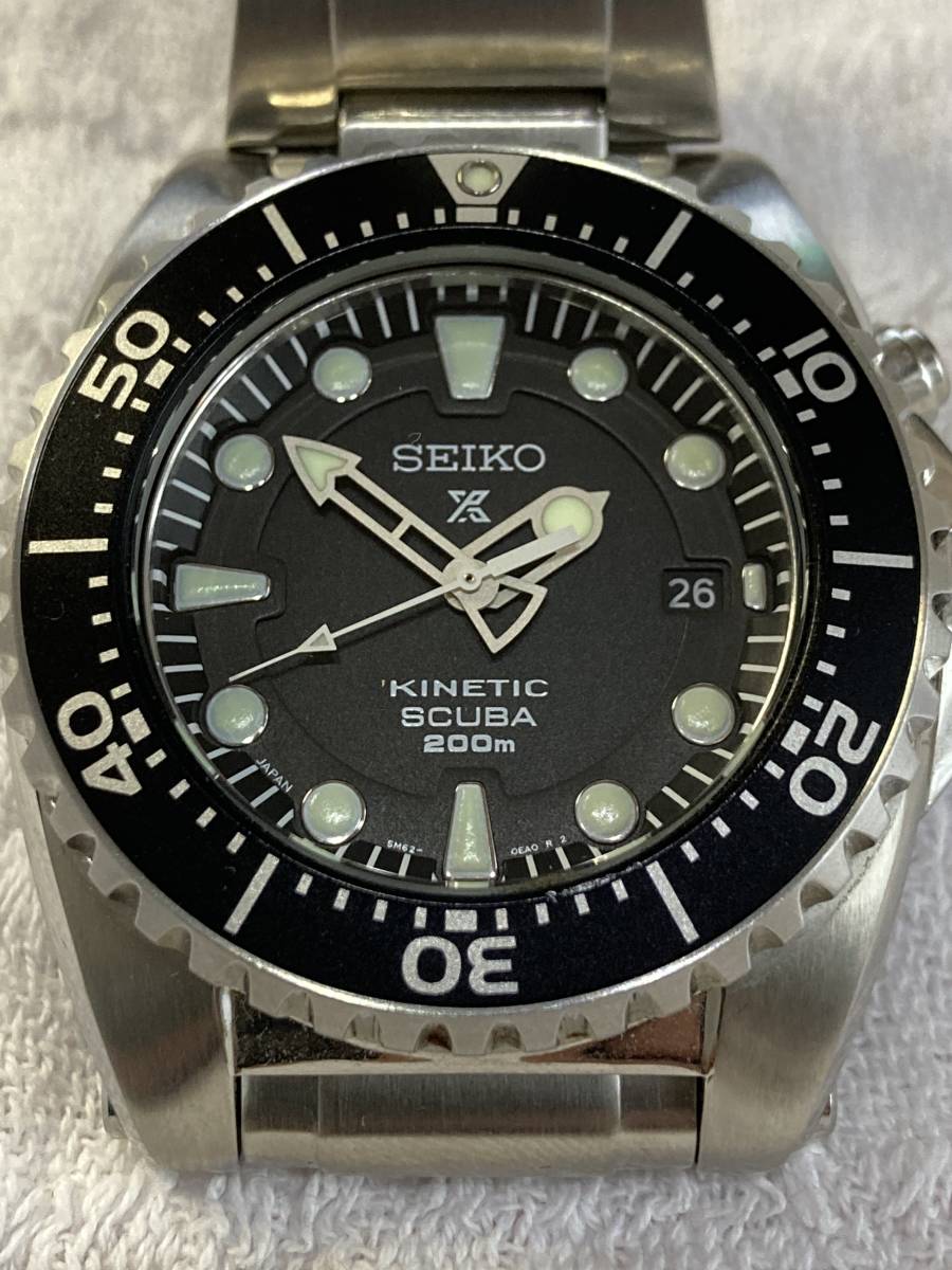 ヤフオク! - 希少 SEIKO KINETIC SCUBA 200M 5M62-0BL0 日本...