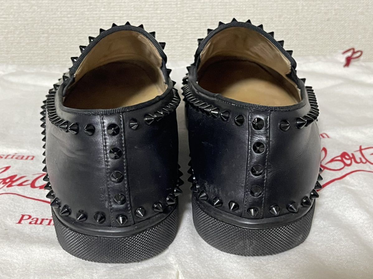 国内正規品 Christian Louboutin ローファー スタッズ オールレザー 黒