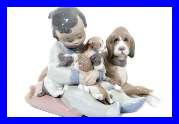 * прекрасный товар Lladro LLADROfigyu Lynn мужчина .. собака .. собака собака ....5456 керамика кукла украшение DOG произведение искусства интерьер Z2815