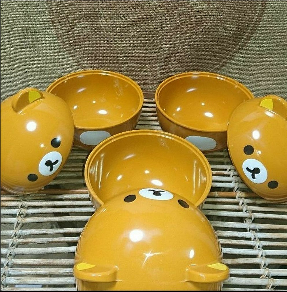 新 品 未使用 リラックマ ふた付きおわん 3個 LAWSON ( 丼 新 品 未使用 リラックマ ふた付きおわん 3個 LAWSON ( 丼