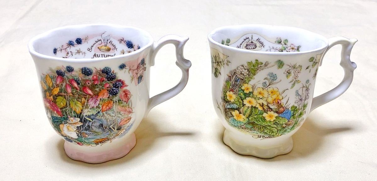 希少ロイヤルドルトン ブランブリーヘッジ スプリング春オータム秋マグカップ2客 売り込み スプリング春オータム秋マグカップ2客 希少ロイヤルドルトン ブランブリーヘッジ スプリング春オータム秋マグカップ2客 売り込み スプリング春オータム秋マグカップ2客
